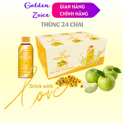 Kombucha Sơn tra – Chanh dây thùng 24 chai