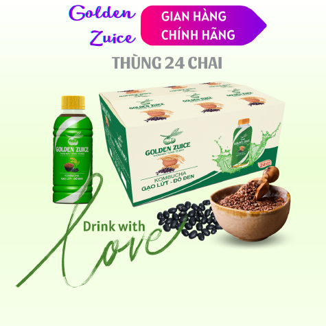 Kombucha Gạo lứt – Đỗ đen thùng 24 chai