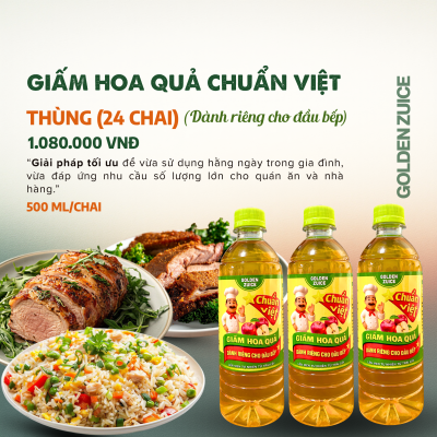 Thùng 24 chai Giấm hoa quả Chuẩn Việt Dành riêng cho Đầu Bếp