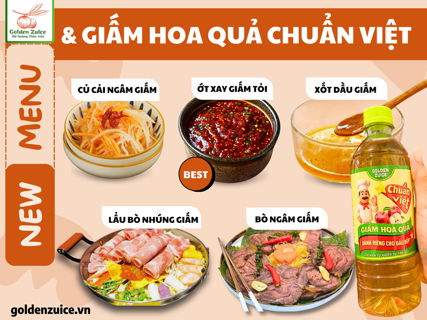 🥗5 món Việt ngon, thanh vị cùng Giấm Hoa Quả Chuẩn Việt – bí quyết riêng của đầu bếp chuyên nghiệp