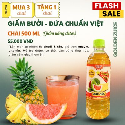 GIẤM BƯỞI DỨA CHUẨN VIỆT – CHAI 500ML