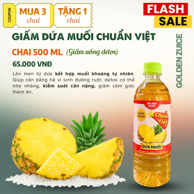 GIẤM DỨA MUỐI CHUẨN VIỆT – CHAI 500ML